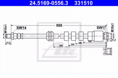 ATE 24516905563 -  Тормозной шланг