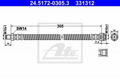 ATE 24517203053 -  Тормозной шланг