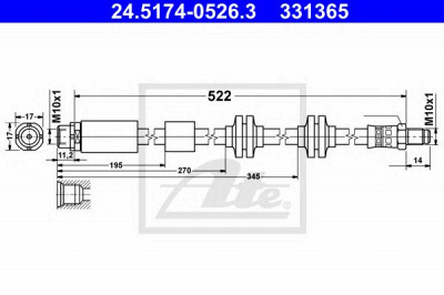 ATE 24517405263 -  Тормозной шланг