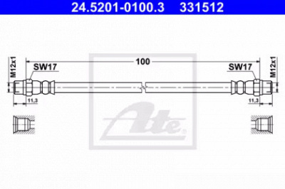 ATE 24520101003 -  Тормозной шланг
