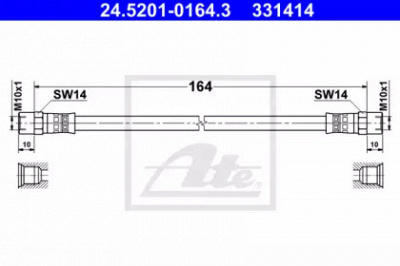 ATE 24520101643 -  Тормозной шланг