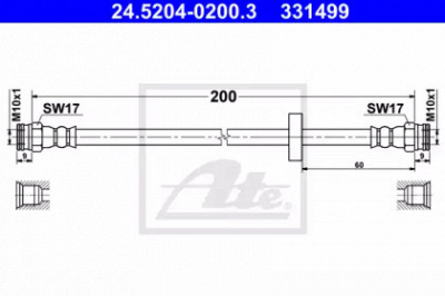 ATE 24520402003 -  Тормозной шланг