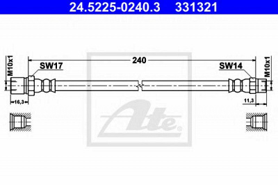 ATE 24522502403 -  Тормозной шланг