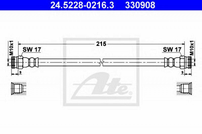 ATE 24522802163 -  Тормозной шланг