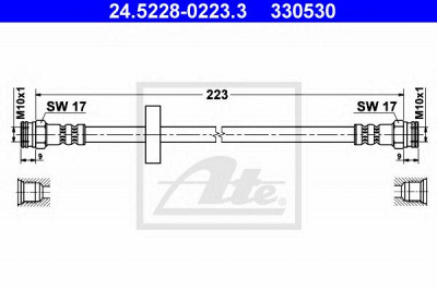 ATE 24522802233 -  Тормозной шланг