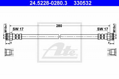 ATE 24522802803 -  Тормозной шланг