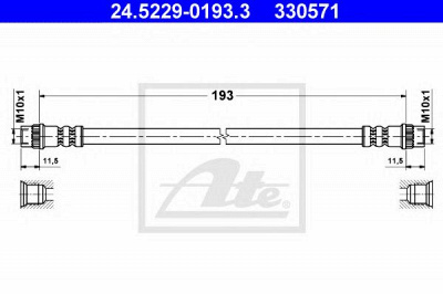 ATE 24522901933 -  Тормозной шланг