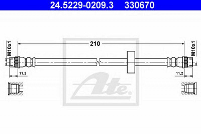 ATE 24522902093 -  Тормозной шланг
