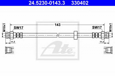 ATE 24523001433 -  Тормозной шланг