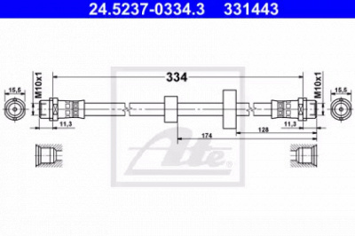 ATE 24523703343 -  Тормозной шланг