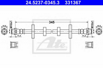 ATE 24523703453 -  Тормозной шланг