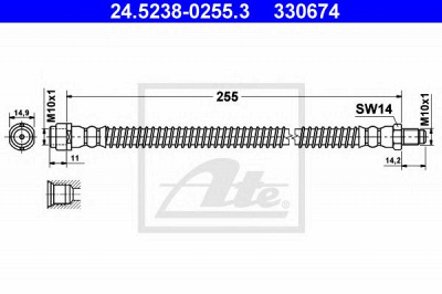 ATE 24523802553 -  Тормозной шланг
