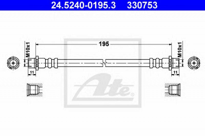 ATE 24524001953 -  Тормозной шланг