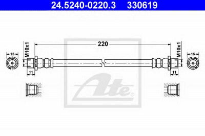 ATE 24524002203 -  Тормозной шланг