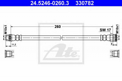 ATE 24524602603 -  Тормозной шланг