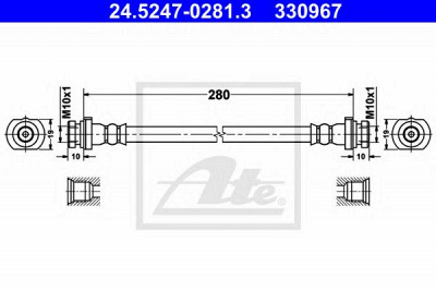 ATE 24524702813 -  Тормозной шланг