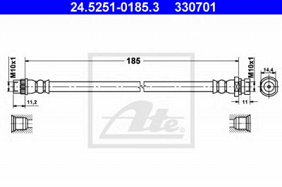 ATE 24525101853 -  Тормозной шланг