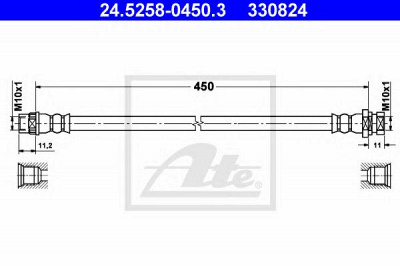 ATE 24525804503 -  Тормозной шланг