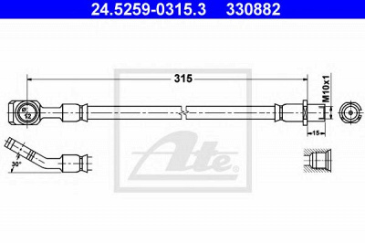 ATE 24525903153 -  Тормозной шланг