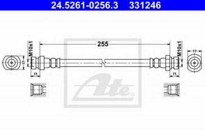 ATE 24526102563 -  Тормозной шланг