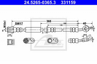 ATE 24526503653 -  Тормозной шланг