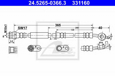 ATE 24526503663 -  Тормозной шланг