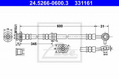 ATE 24526606003 -  Тормозной шланг