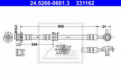 ATE 24526606013 -  Тормозной шланг