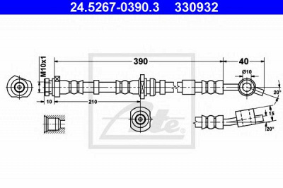 ATE 24526703903 -  Тормозной шланг