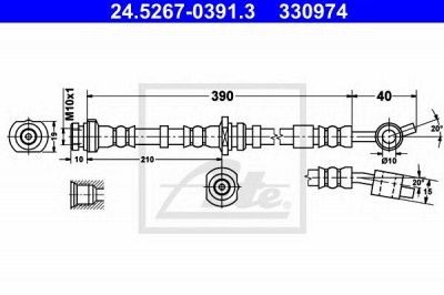 ATE 24526703913 -  Тормозной шланг