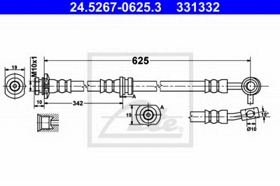 ATE 24526706253 -  Тормозной шланг
