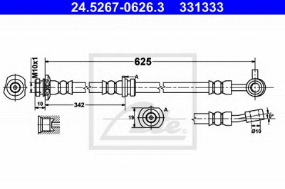 ATE 24526706263 -  Тормозной шланг