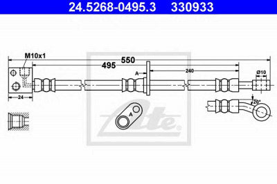 ATE 24526804953 -  Тормозной шланг