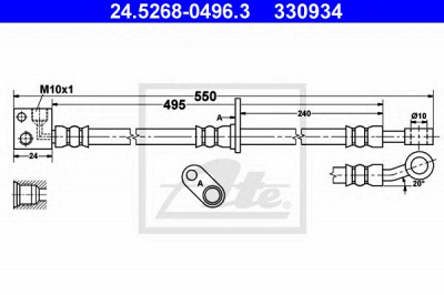 ATE 24526804963 -  Тормозной шланг