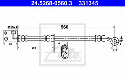 ATE 24526805603 -  Тормозной шланг