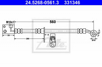 ATE 24526805613 -  Тормозной шланг