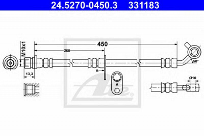 ATE 24527004503 -  Тормозной шланг