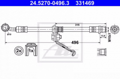 ATE 24527004963 -  Тормозной шланг