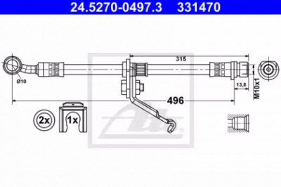 ATE 24527004973 -  Тормозной шланг