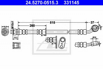 ATE 24527005153 -  Тормозной шланг