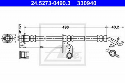 ATE 24527304903 -  Тормозной шланг