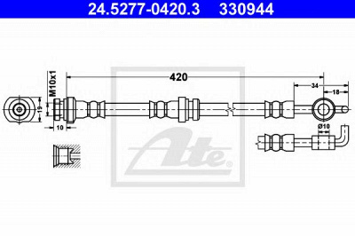 ATE 24527704203 -  Тормозной шланг