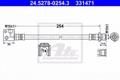 ATE 24527802543 -  Тормозной шланг