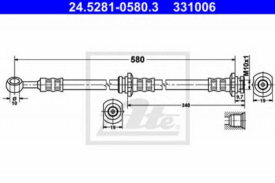 ATE 24528105803 -  Тормозной шланг