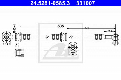 ATE 24528105853 -  Тормозной шланг