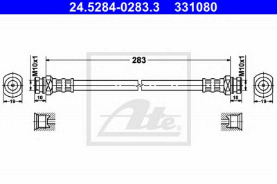 ATE 24528402833 -  Тормозной шланг