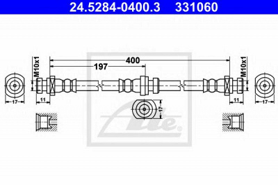 ATE 24528404003 -  Тормозной шланг