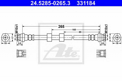 ATE 24528502653 -  Тормозной шланг