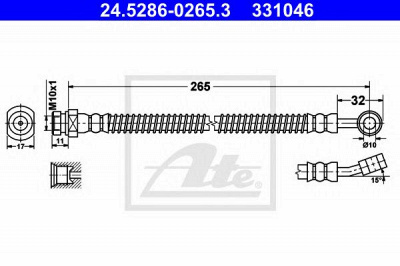 ATE 24528602653 -  Тормозной шланг