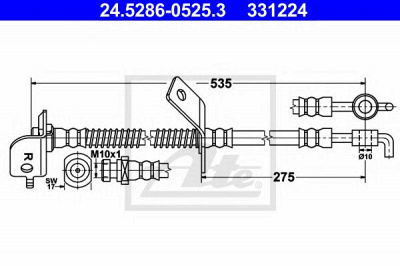 ATE 24528605253 -  Тормозной шланг